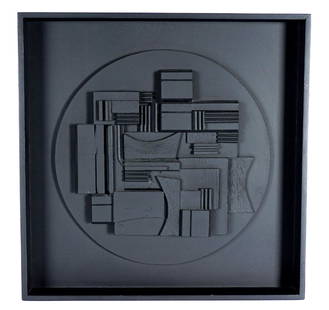 Louise Nevelson Full Moon Resin Wall Sculpture: NEVELSON, Louise, (American, 1899-1988): Cast polyester resin, #51/125, Pace Editions Inc., 1980. Overall measures 18.5" x 18.5" x 2.25".