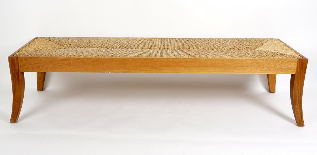 Contemporary Woven Rush Seat Bench Jun 02 2019 Amero Auctions
