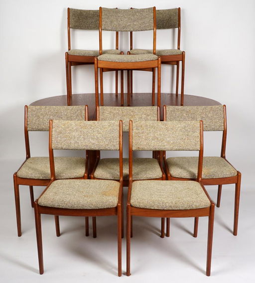 Teak Skovby Dining Table 8 Scandinavia Chairs