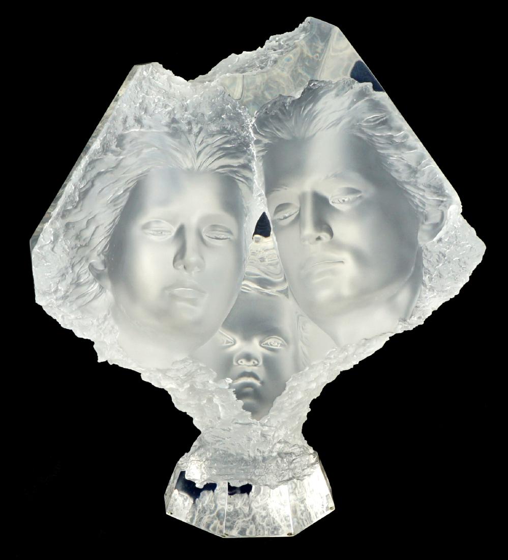 Michael Wilkinson Have III Acrylic Sculpture: WILKINSON, Michael, (American, 20th Century): "Haven III", Acrylic, signed and numbered 1/500, Meisner Foundry, sold with Certificate from Benedetti Gallery, overall 20" h. x 16.5" x 10". Condition: S