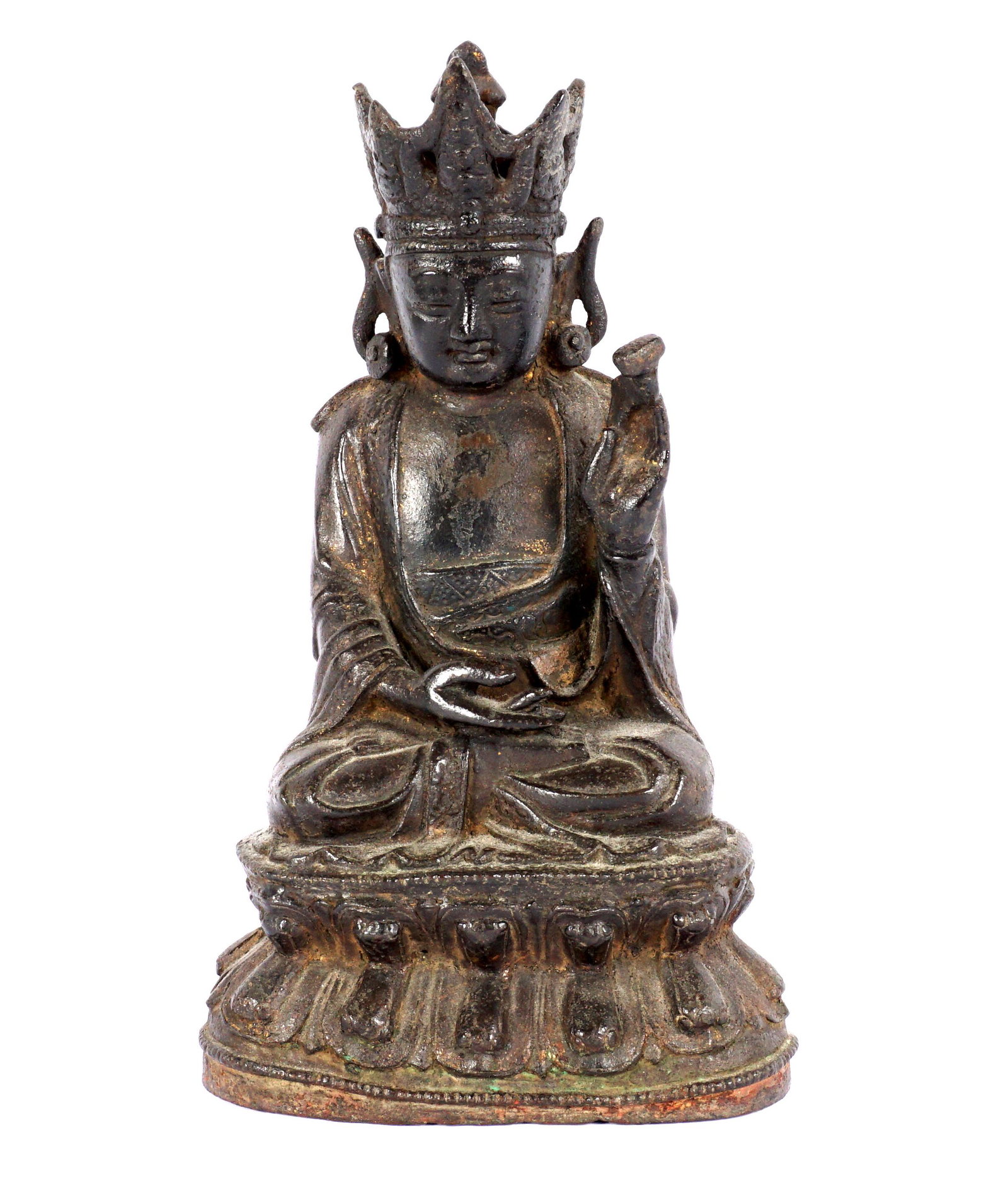 9" IRON 17TH / 18TH CENTURY BUDDHA: 9" IRON 17TH / 18TH CENTURY BUDDHA