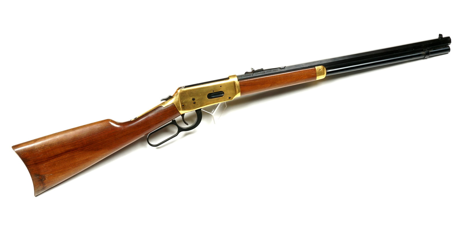Winchester Centennial 66 Lever Action 30-30 Rifle: Winchester Model 94, commemorative Centennial 66 edition, 26" octagonal barrel 30-30 caliber, wood stock, serial number 84014. Overall 44.5" long, length of pull 13.5". Condition: Pitting and surface