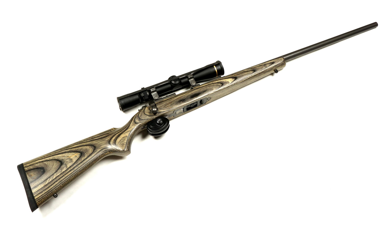 Ruger All Weather 77/17 Bolt Action Rifle w/ Scope: Model 77/17, .17 HMR caliber 24" round barrel, laminated wood pistol grip stock, Leupold Vari-X III 2.5-8 x 36mm scope, serial number 703-17782, overall length 43.25", length of pull 14". Ships to FFL