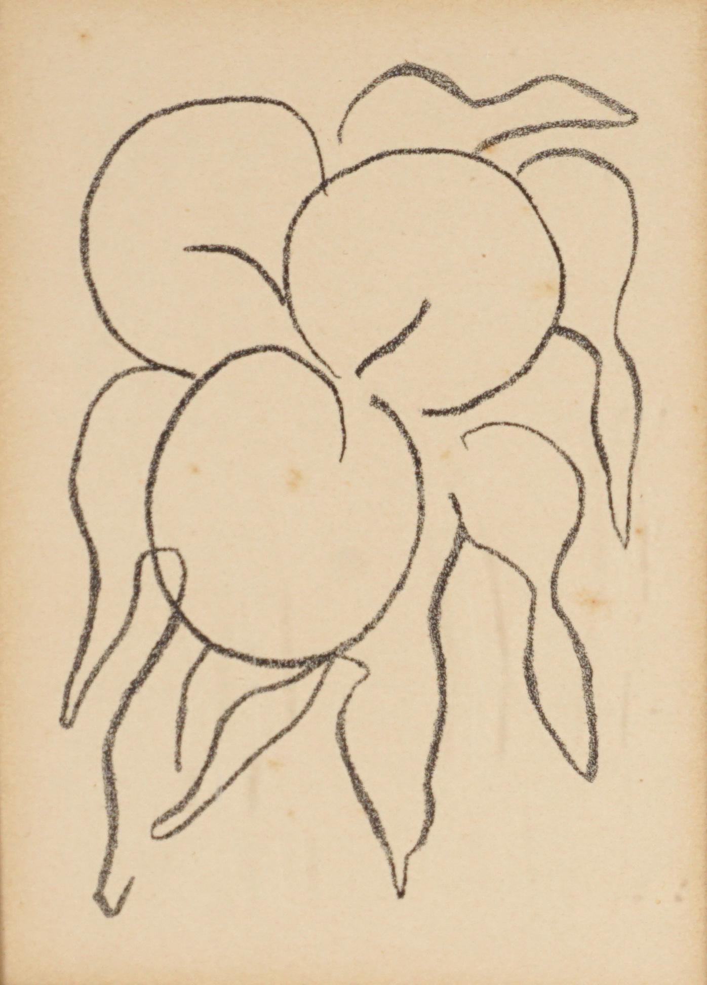 Henri Matisse Fruits Lithograph: MATISSE, Henri, (French, 1869-1954): "Fruits", Lithograph/Paper, unsigned, sight size 7" x 5", framed 17.75" x 15.25". Condition: Toning, minor foxing.