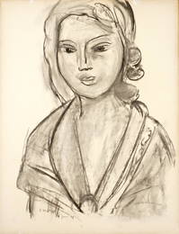 Henri Matisse Charcoal Portrait of Souty