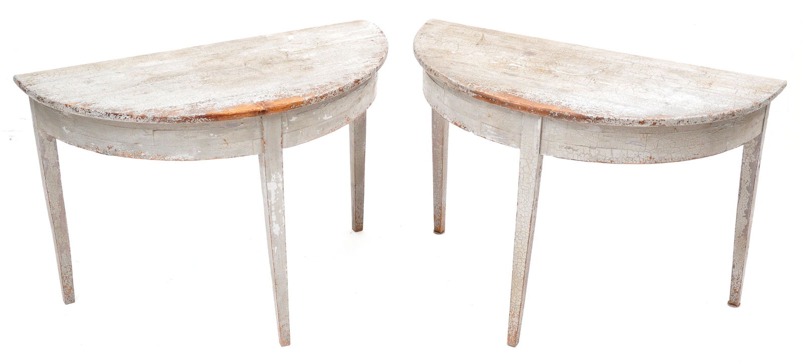 Pair Gustavian Painted Demilune Tables (1 of 8)