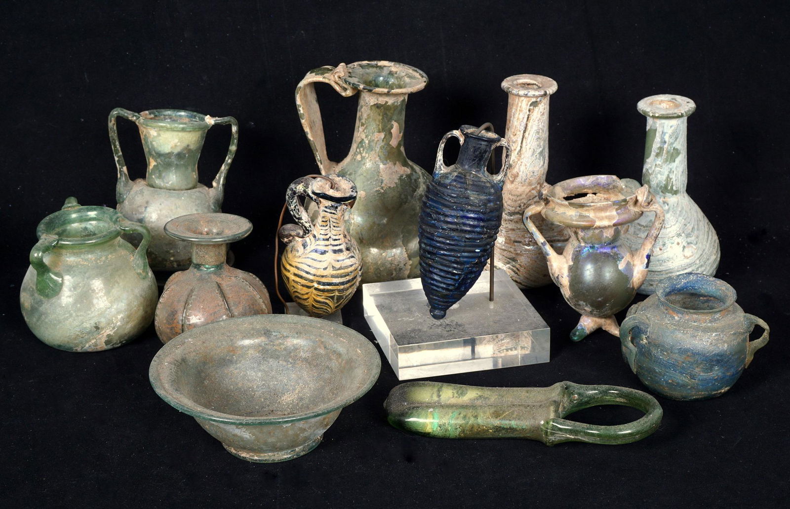 Group of Twelve Ancient Roman Glass Vessels (1 of 5)