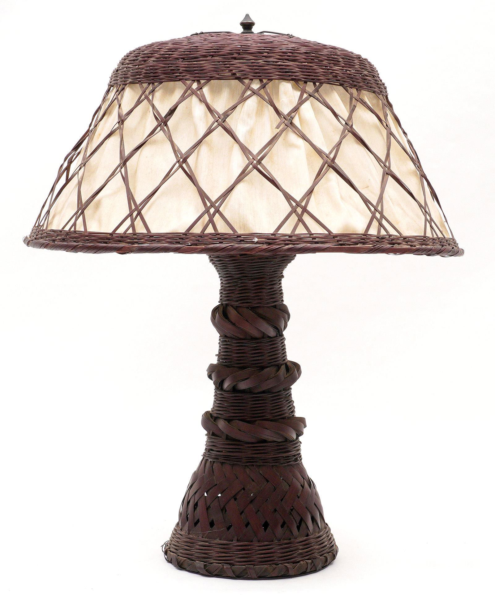 Stickley Style Wicker Table Lamp (1 of 7)