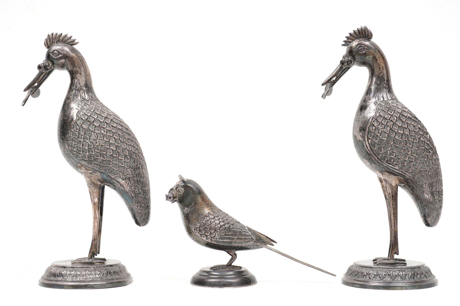 Three Sterling Figural Bird Table Decoration (1 of 6)