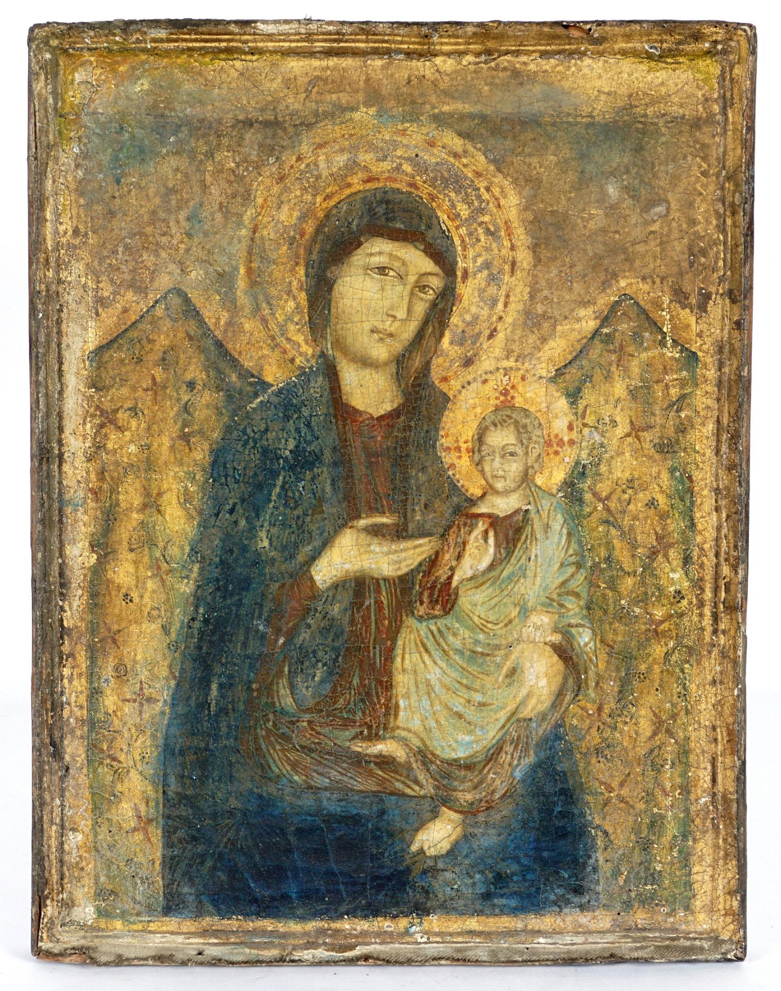 Antique Italian Madonna and Child Painting (1 of 6)