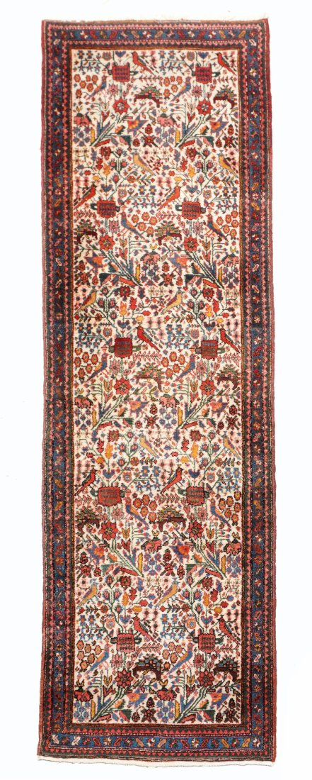 Persian Ivory Hamadan Runner Rug (1 of 10)
