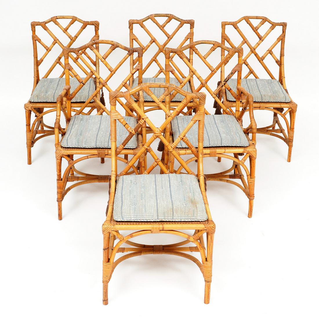 Six Chinese Chippendale Style Bamboo Chairs (1 of 11)
