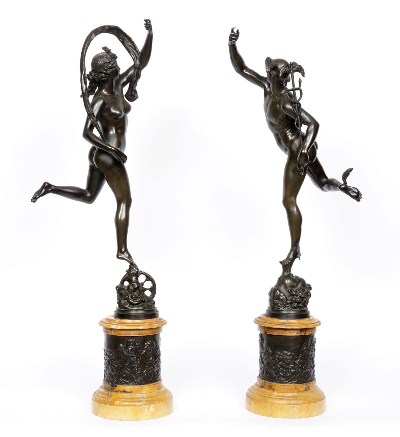 Pair Grand Tour Mercury and Fortuna Bronzes (1 of 14)