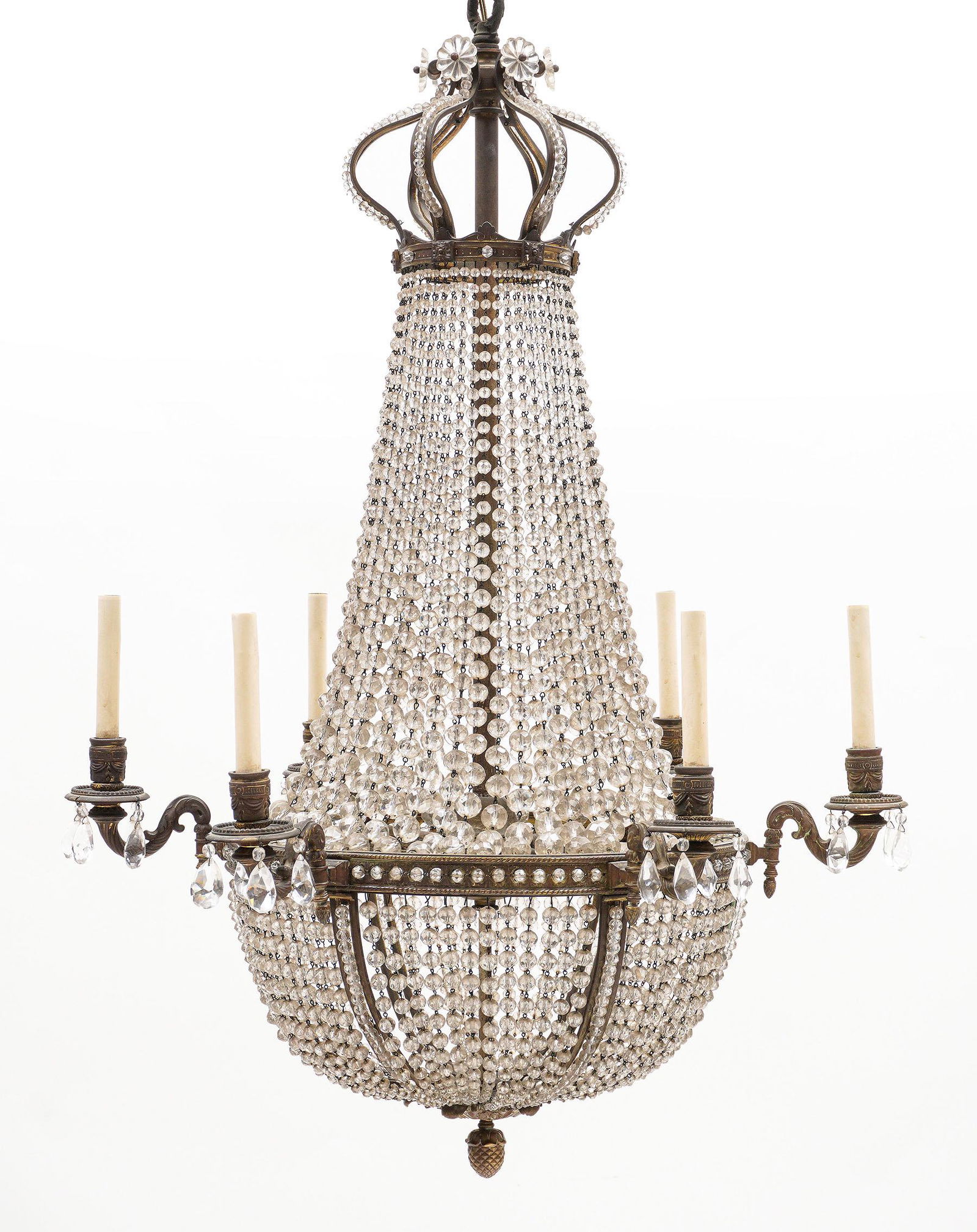 Empire Style Bronze and Crystal Chandelier (1 of 3)