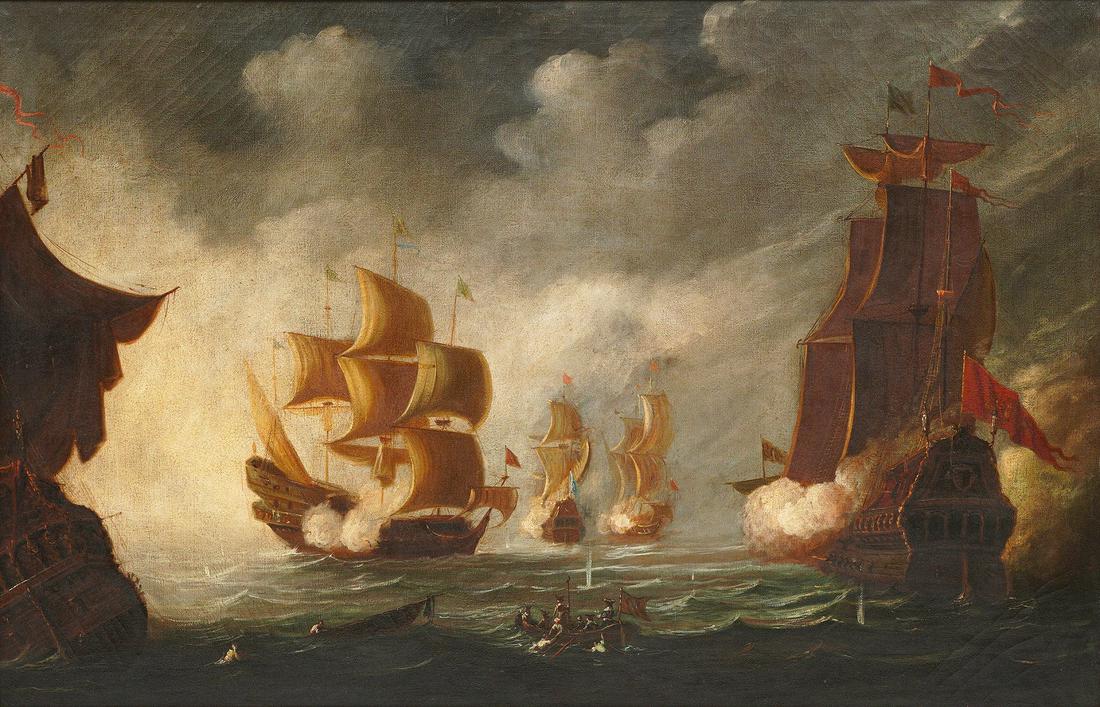 18th/19th C. European School Naval Battle Painting (1 of 12)