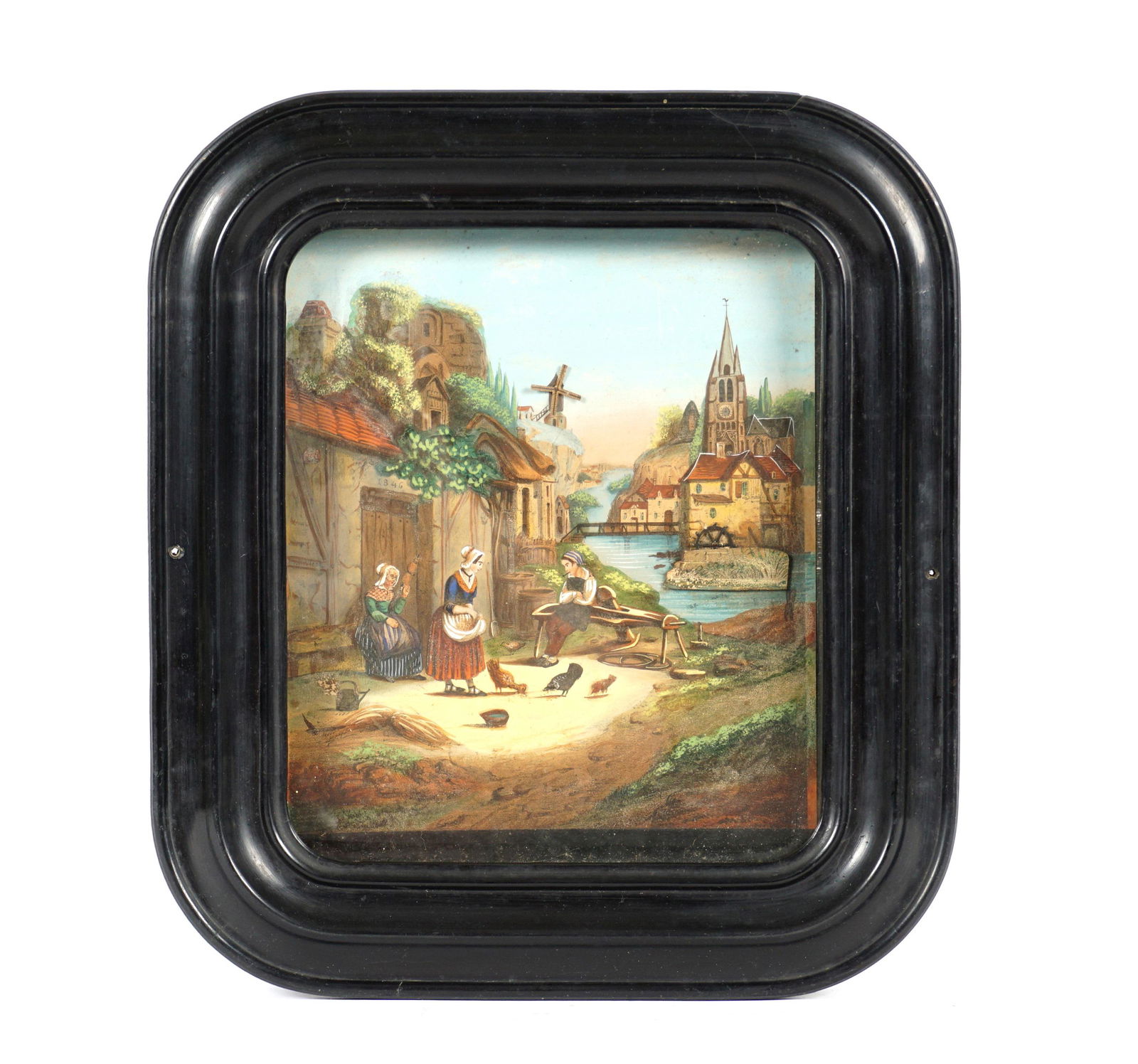 French Wall Animated Picture Music Box (1 of 11)