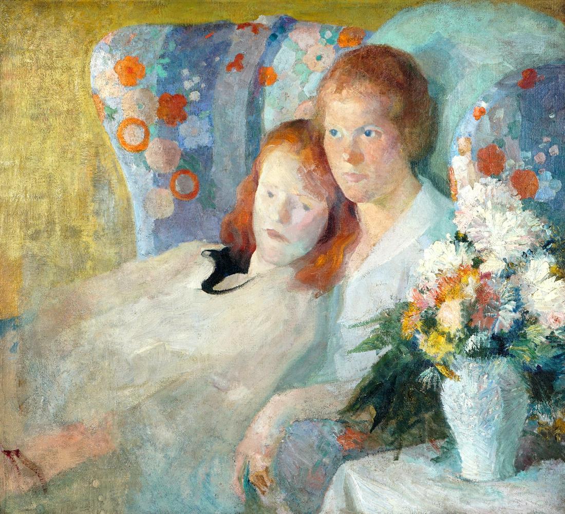 Mystery Artist Impressionist Portrait of Women (1 of 4)