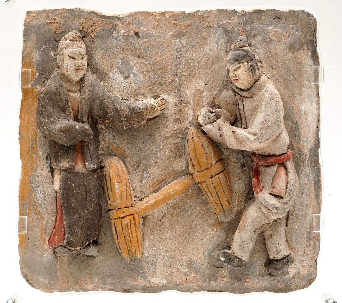 Chinese Song Dynasty Pottery Tile with Figures (1 of 8)