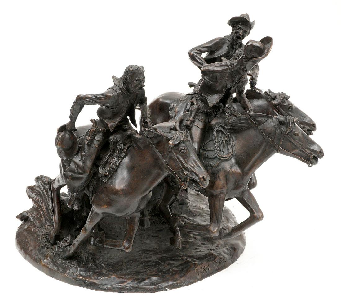 Leonard Gus Shafer Pay Day Bronze Figural Group (1 of 8)