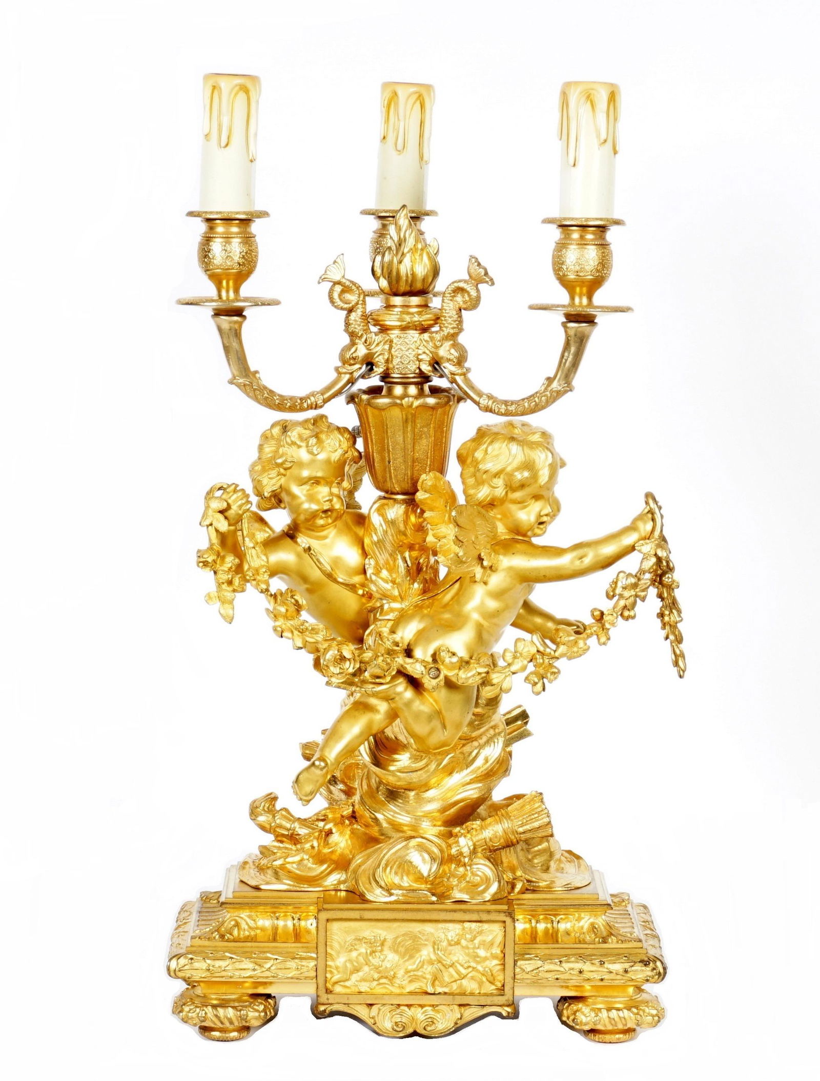 French Gilt Bronze Cherub Lamp (1 of 13)