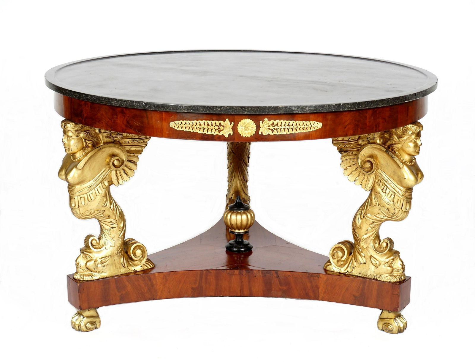 19th C French Empire Marble Top Center Table (1 of 11)
