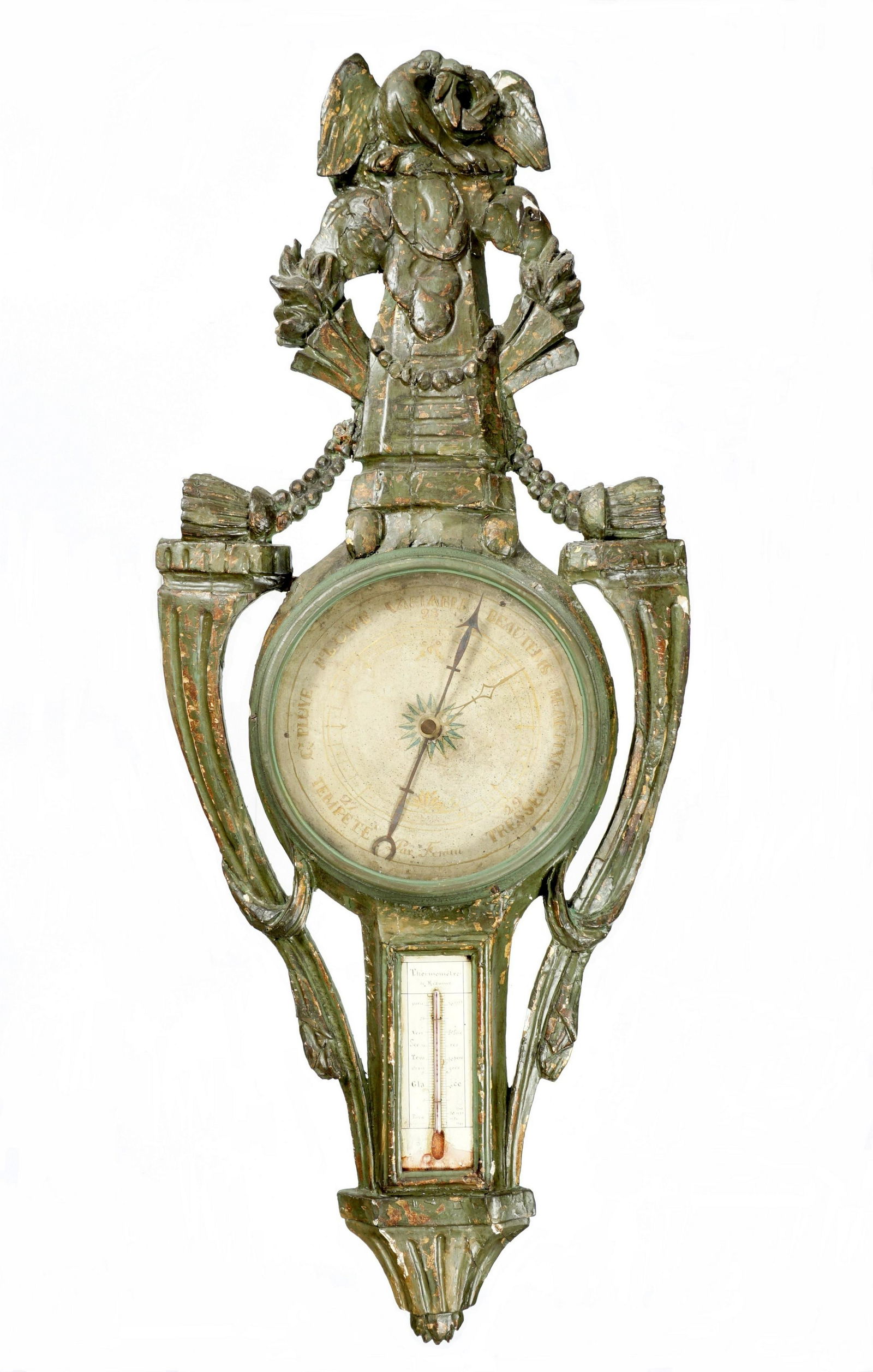 18th C. Louis XV French Carved Wood Barometer (1 of 6)