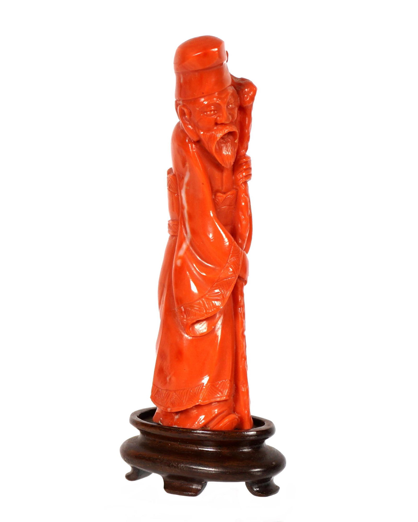 Chinese Red Coral Figure of an Elder (1 of 9)