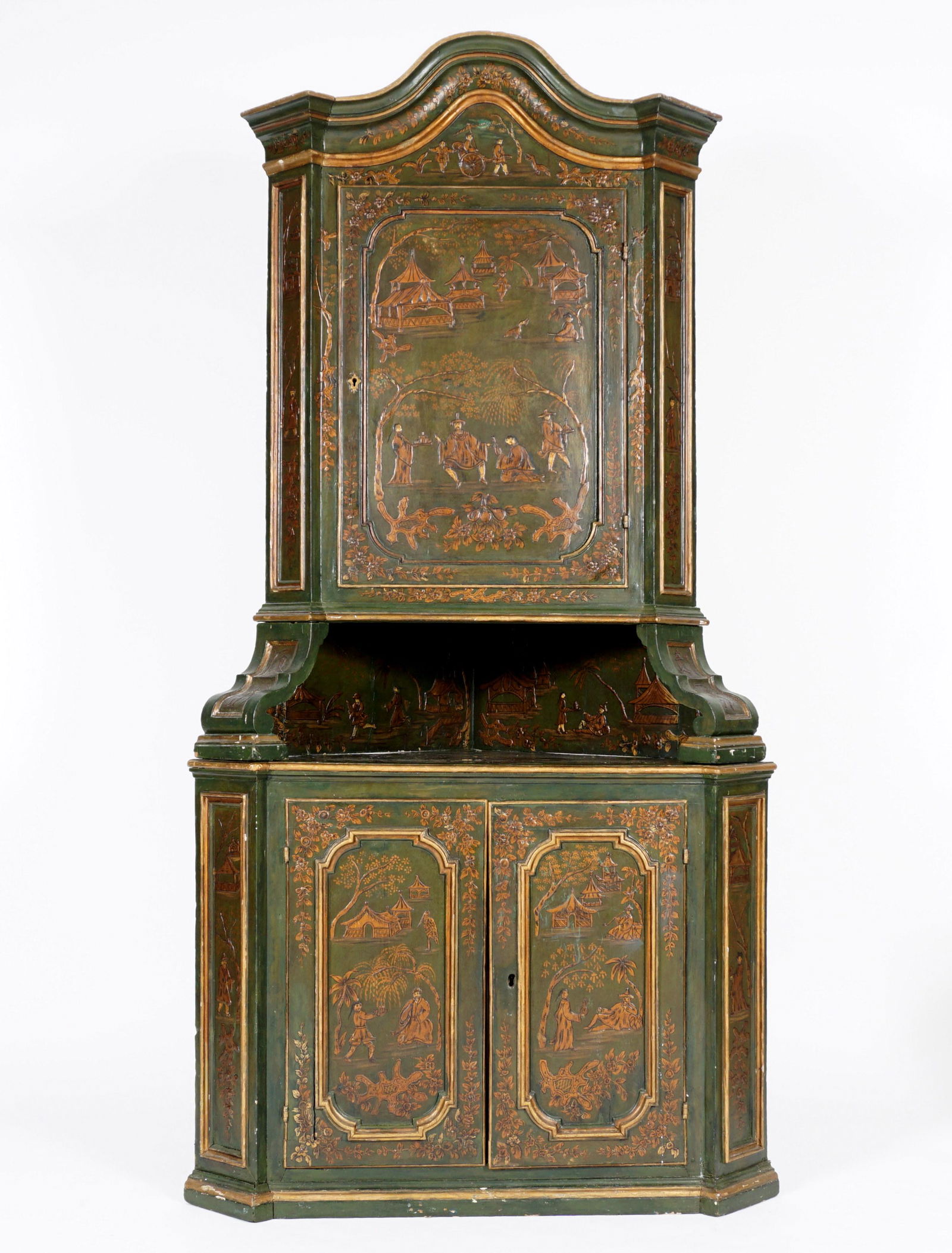 19th C. Italian Chinoiserie Corner Cupboard (1 of 15)