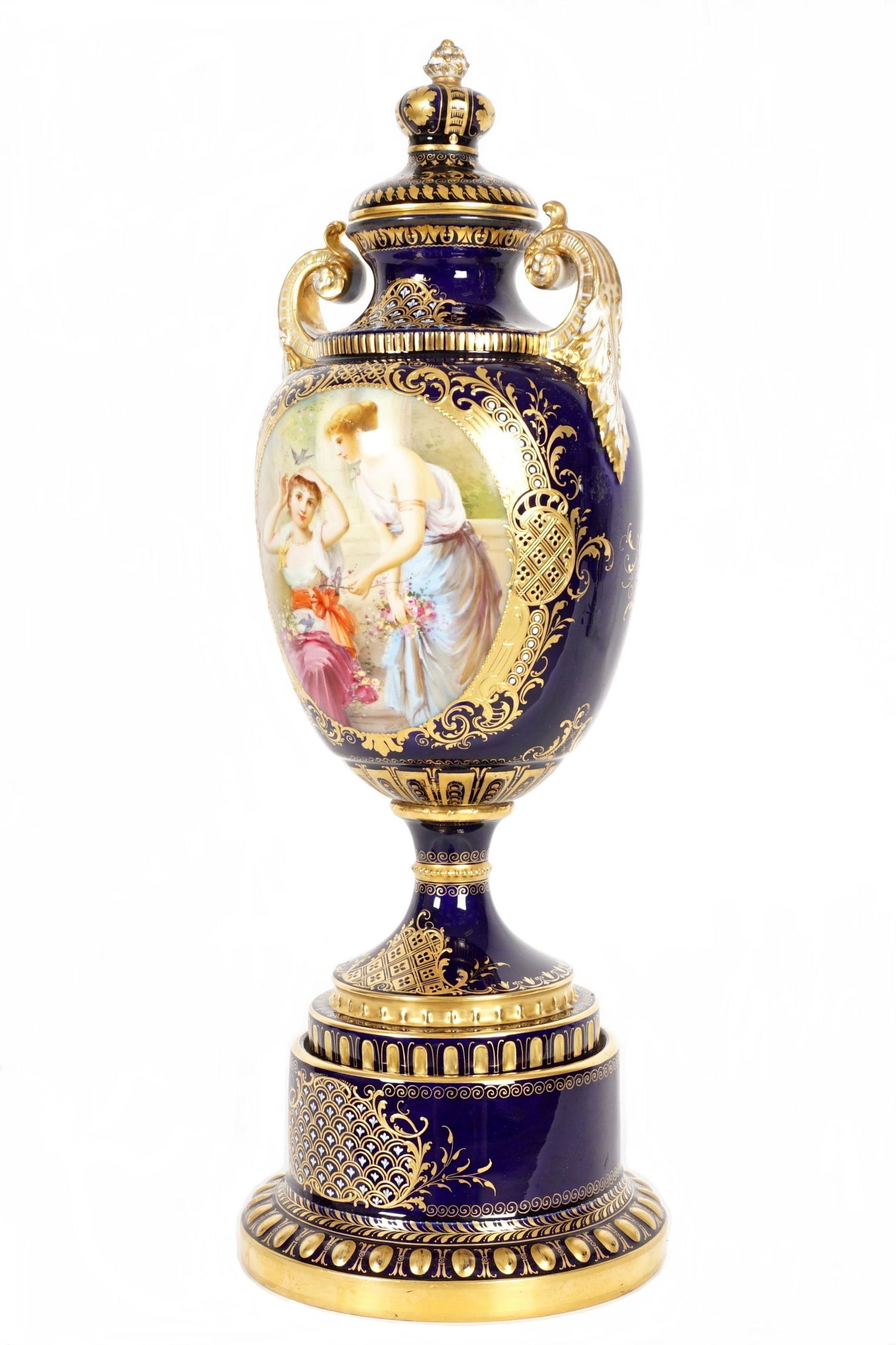 Large Royal Vienna Hand Painted Porcelain Urn (1 of 20)
