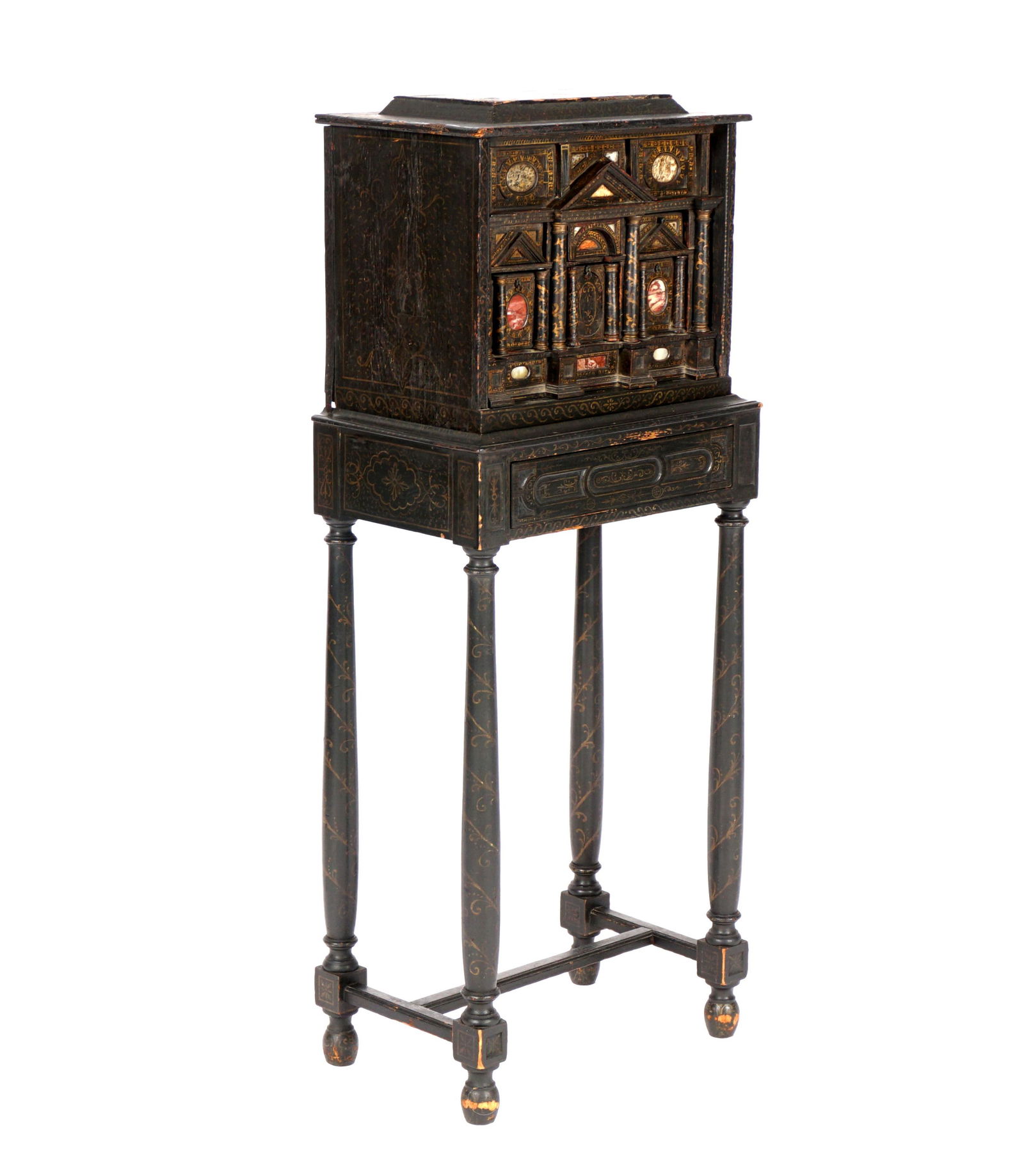 Antique 17th C. Italian Hardstone Inset Cabinet (1 of 20)