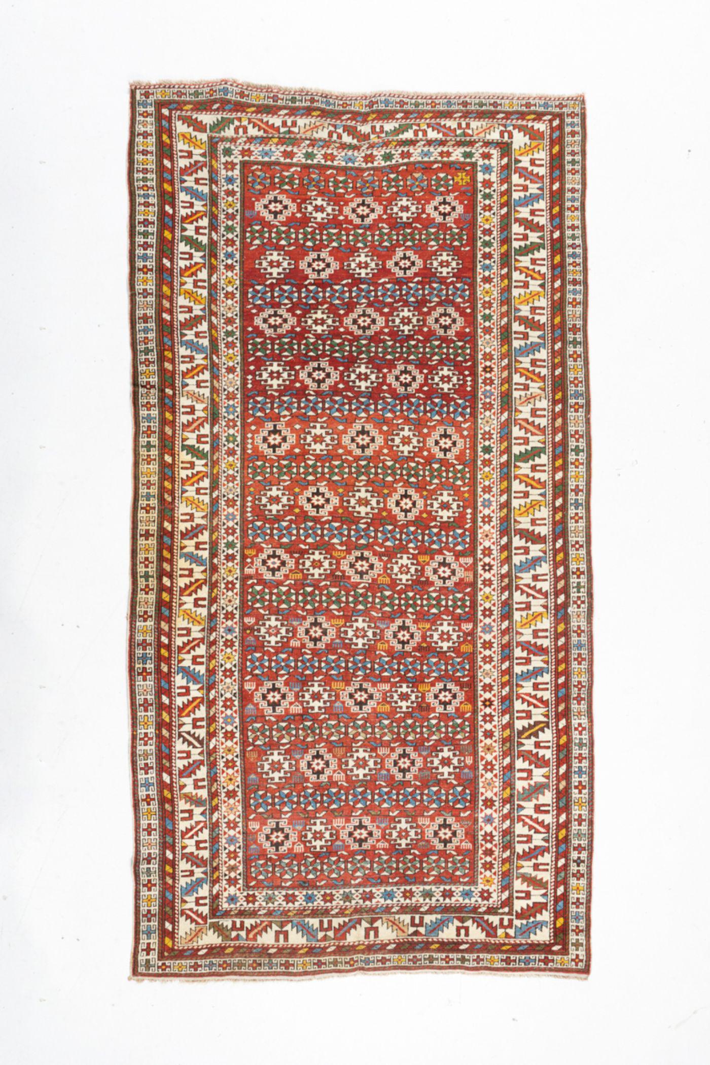 Large Antique Caucasian Chichi Rug, rare red field (1 of 11)