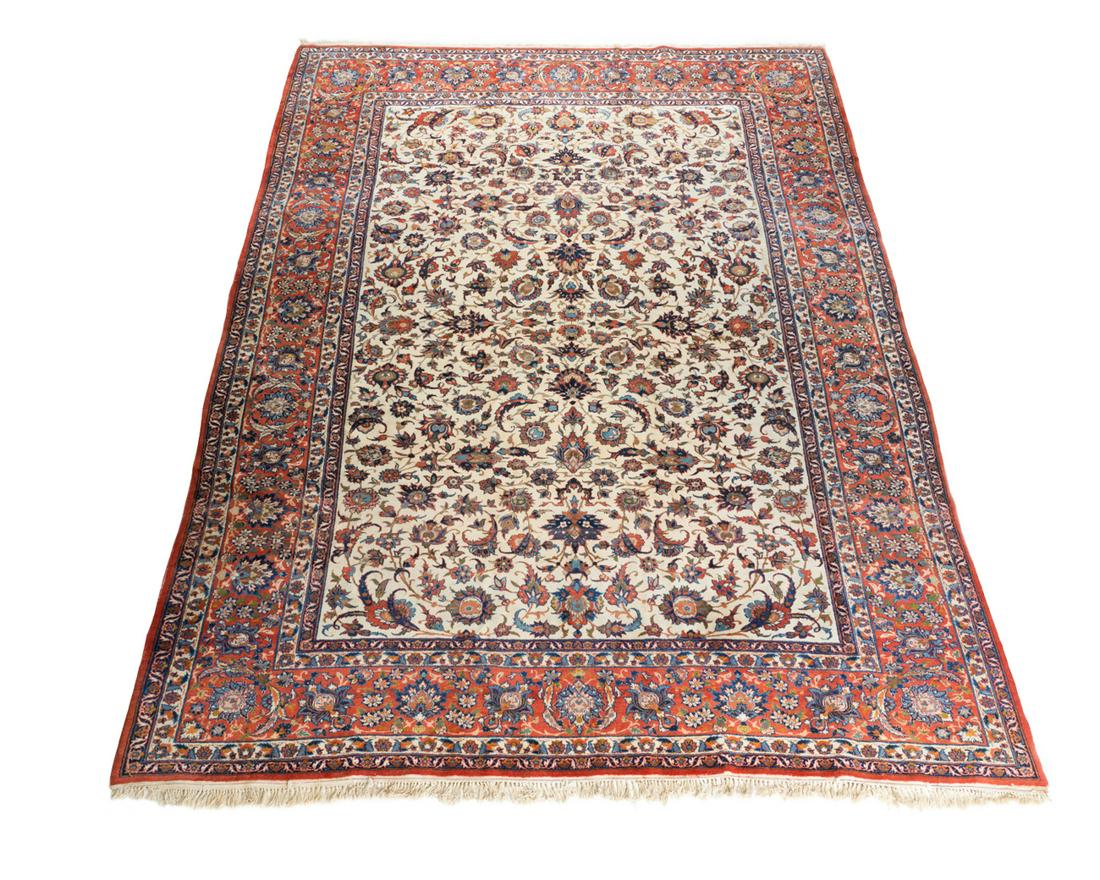 Semi Antique Persian Isfahan Sickle Leaf Rug 10' x 14' 9" (1 of 12)