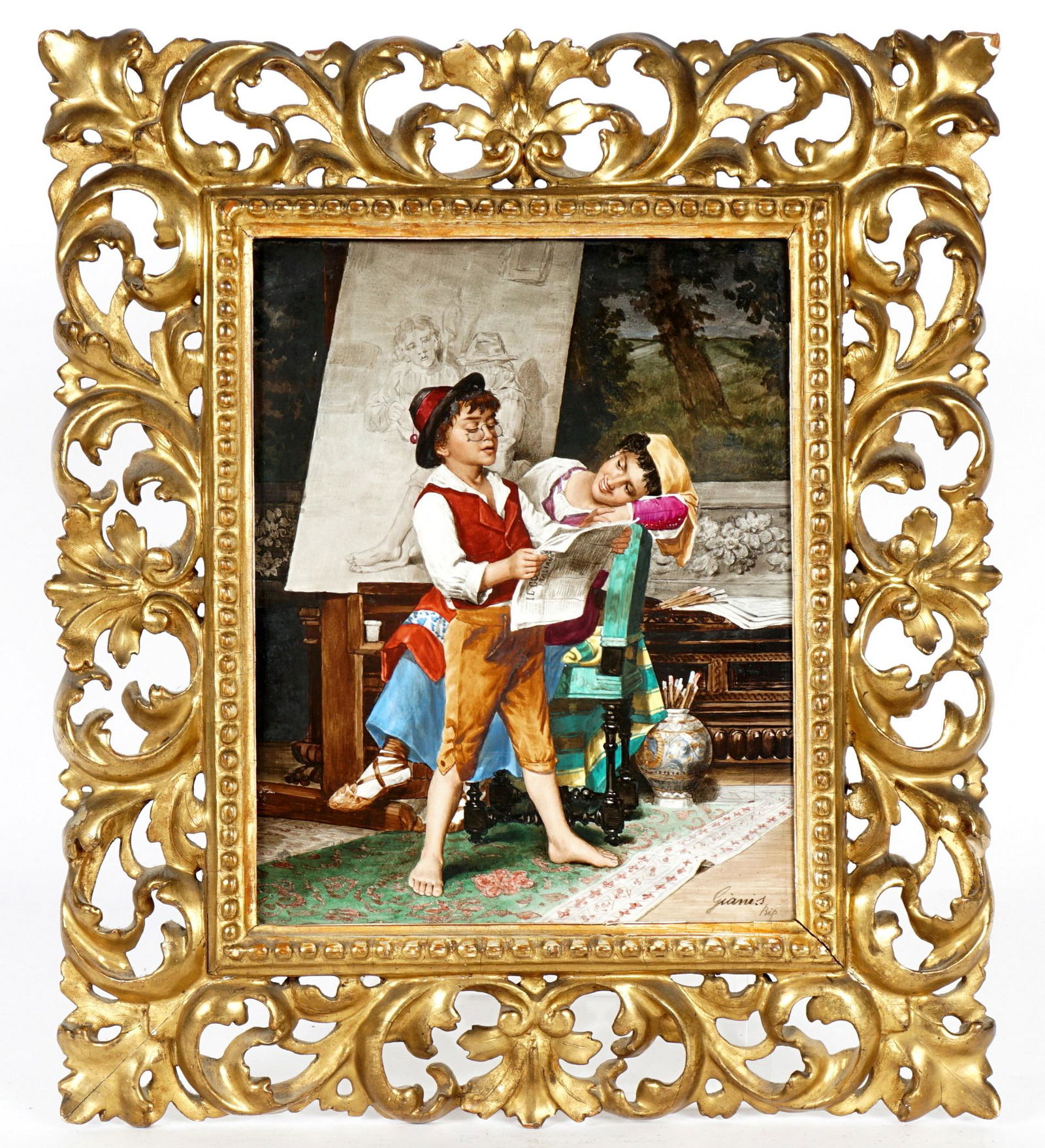 Gianis Italian Hand Painted Porcelain Plaque (1 of 8)