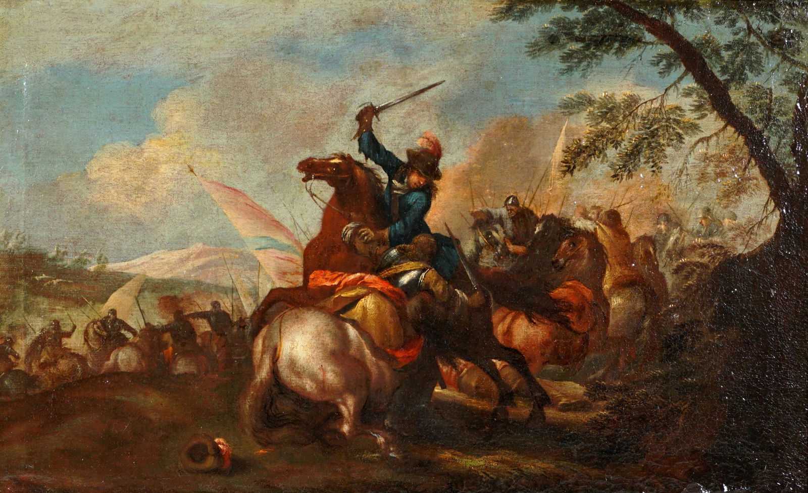 Attrib. Ilario Spolverini Battle Scene Painting (1 of 10)