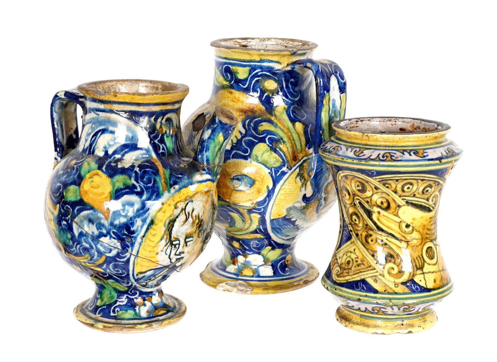 Three Circa 16th C. Italian Majolica Wet Drug Jars (1 of 19)