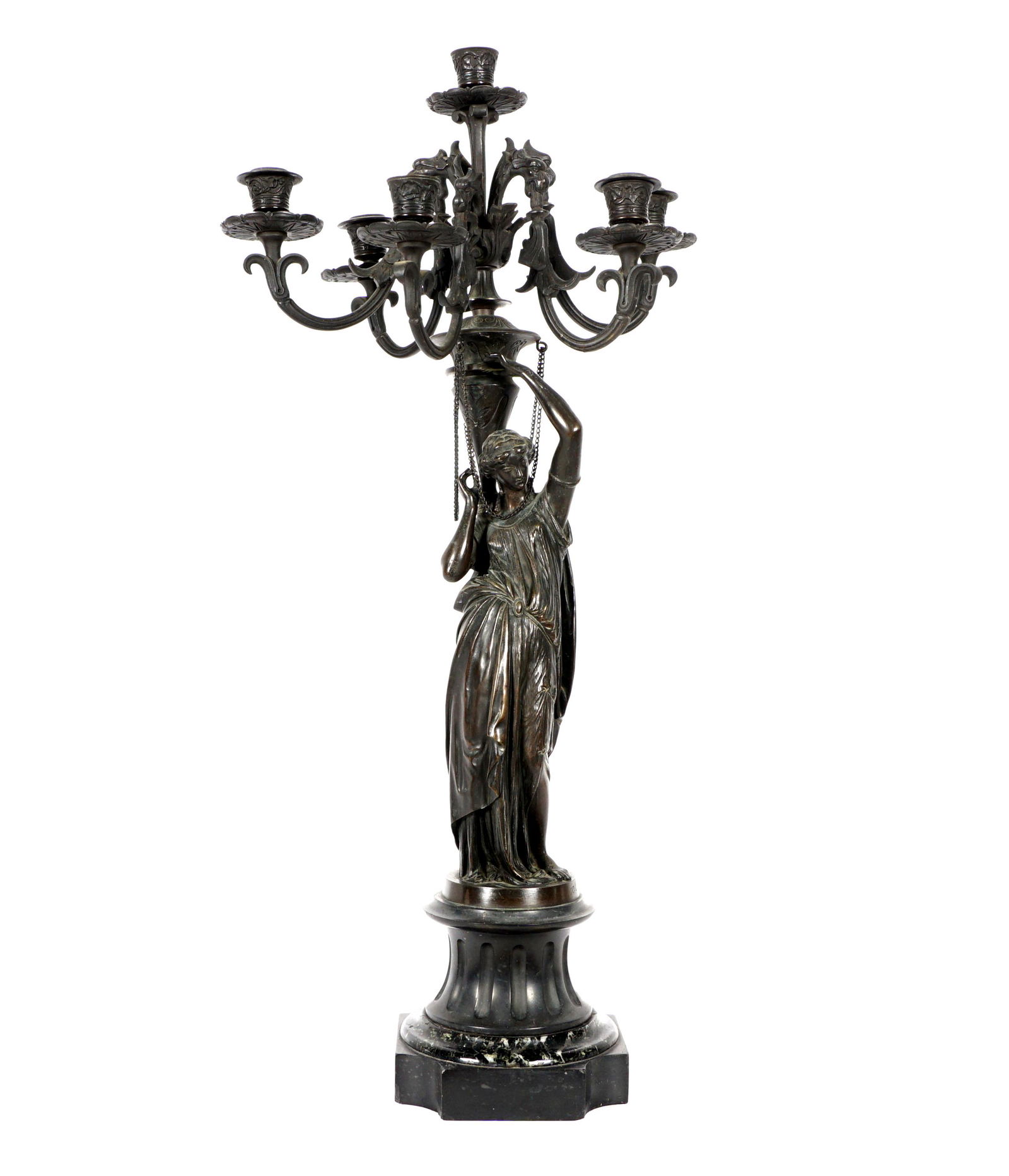 Antique Signed Russian Bronze Figural Candelabra (1 of 11)