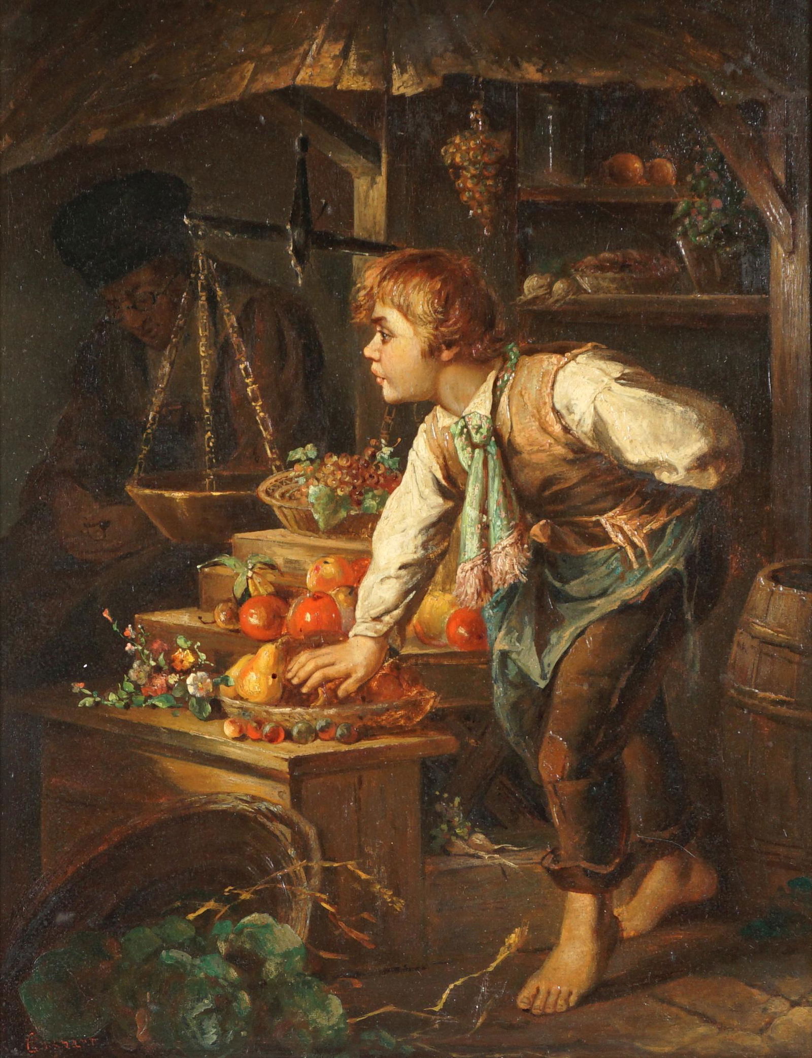 The Fruit Thief Painting signed Gaspard (1 of 8)