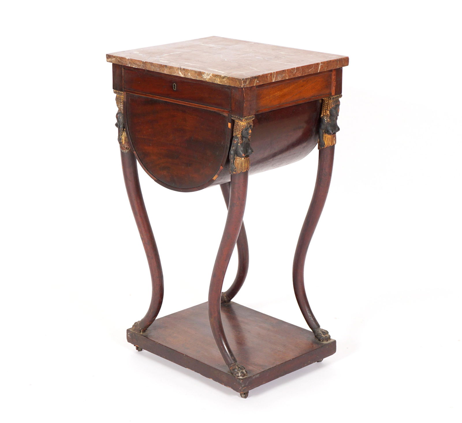 Antique Neoclassical Egyptian Revival Sewing Stand (1 of 12)