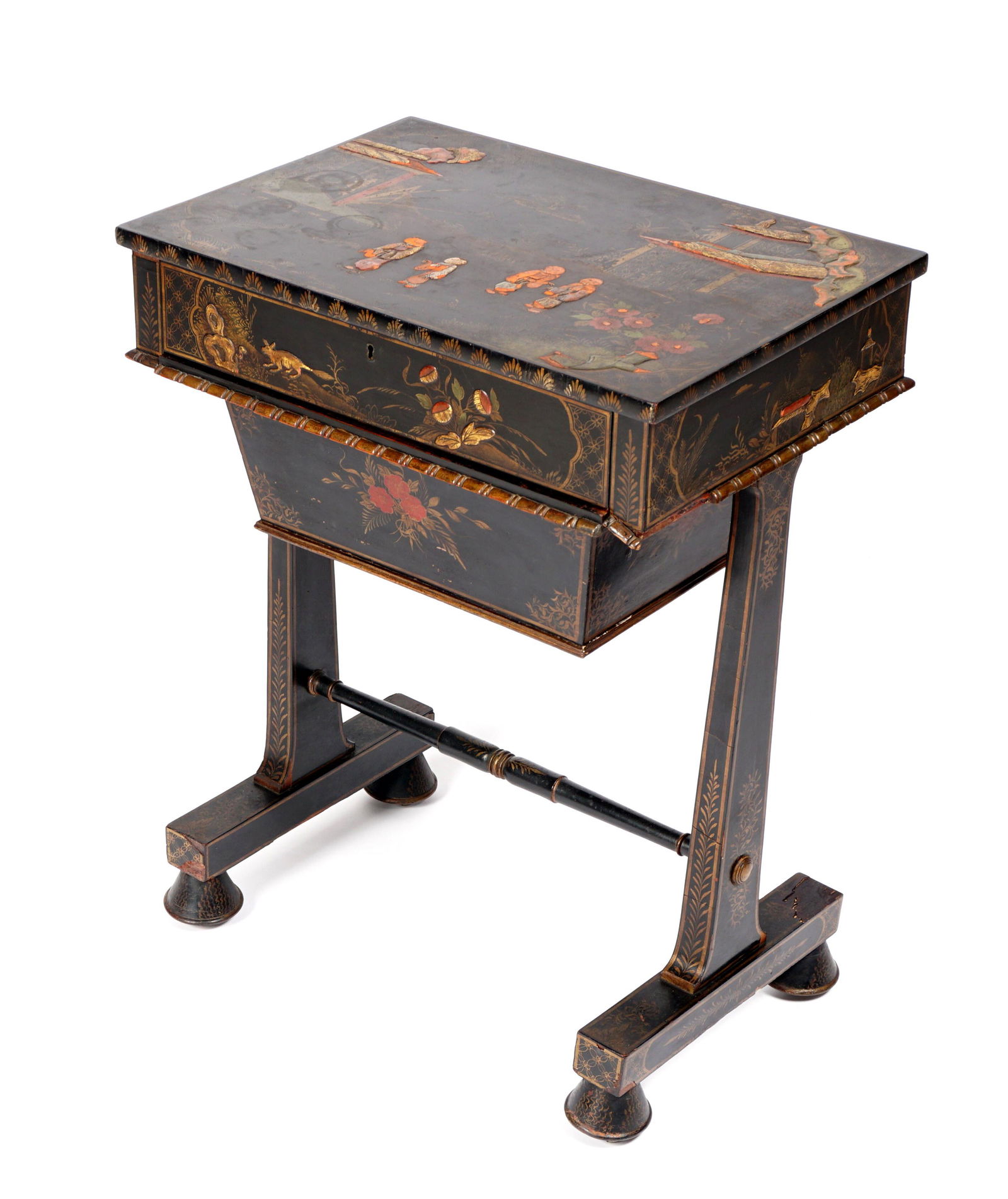 Antique Japanned Lacquered Sewing Table (1 of 12)