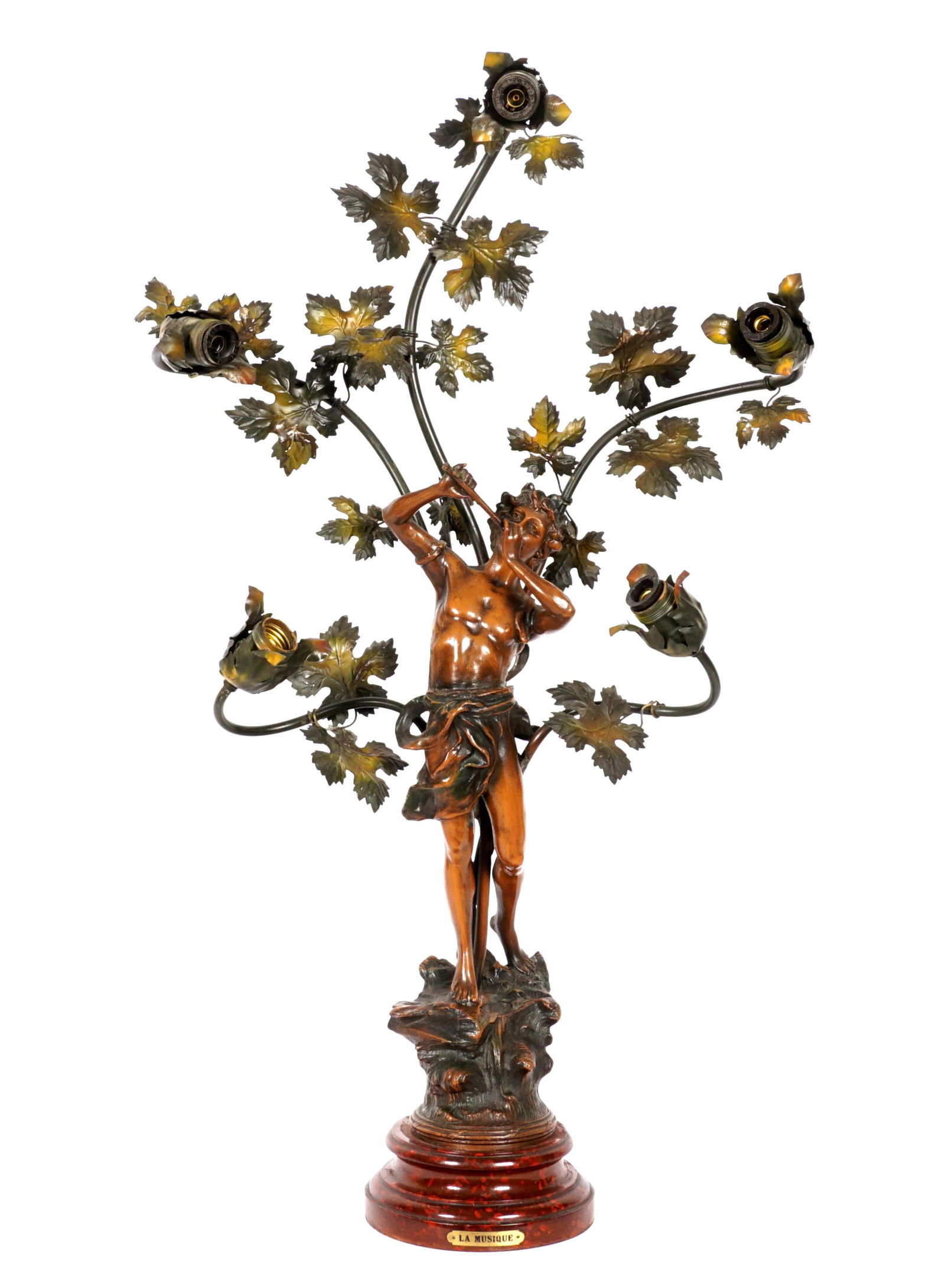 La Musique Figural Spelter Table Lamp (1 of 10)