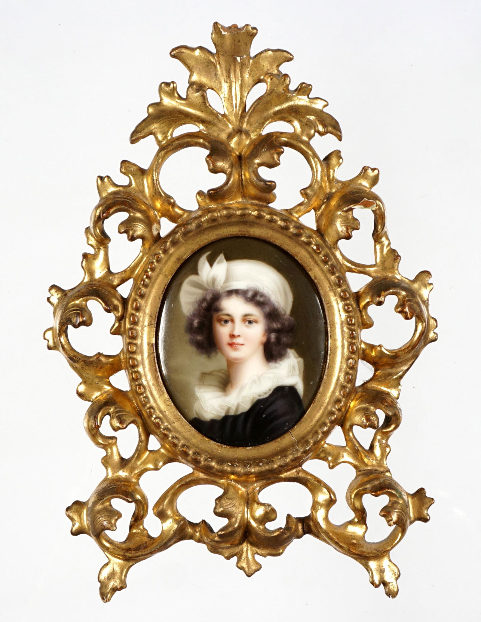 KPM Style Miniature Portrait Plaque of Woman (1 of 8)