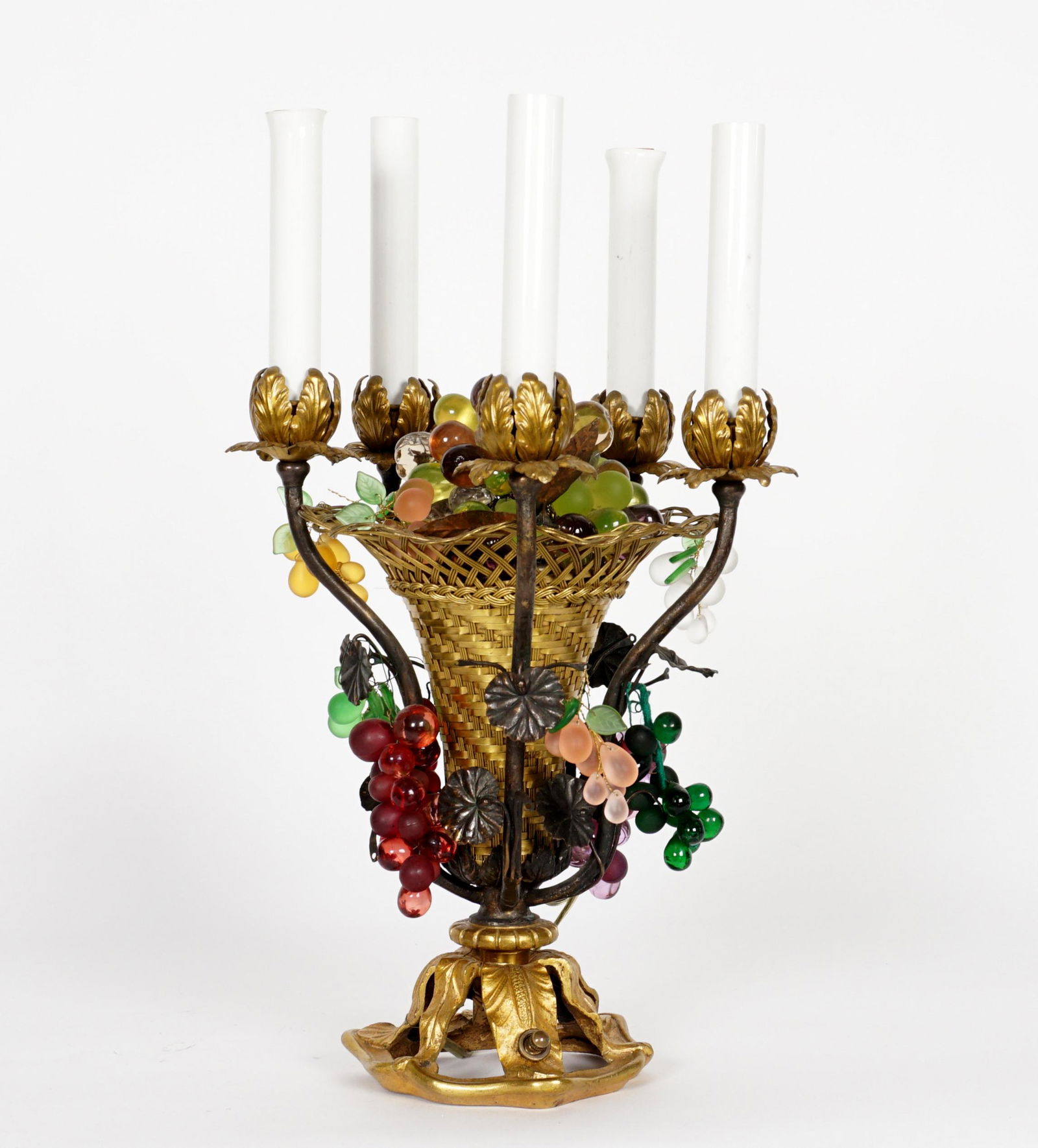 Gilt Bronze Lamp with Glass Grapes (1 of 9)