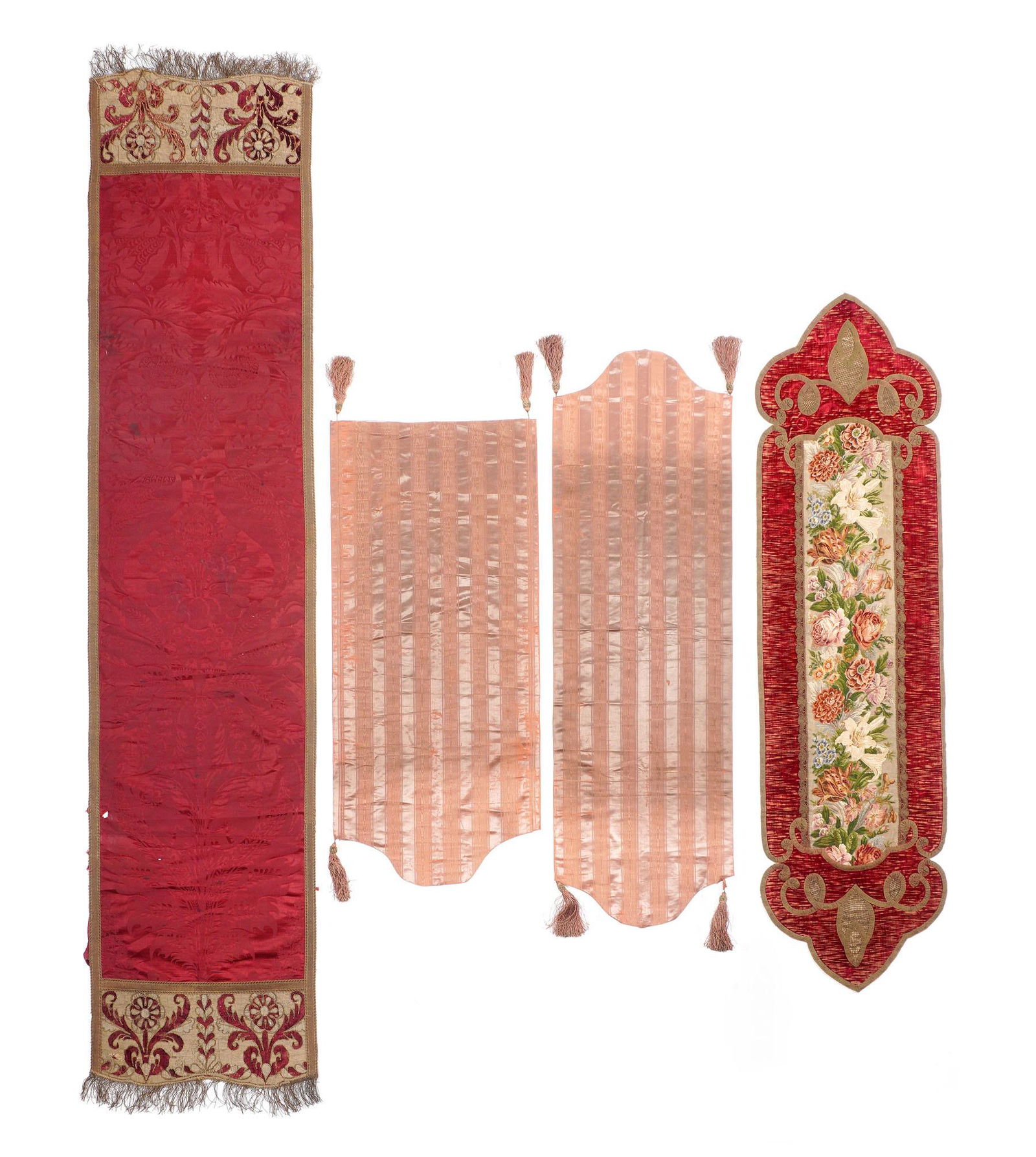 Four Antique Italian Textile Table Runners (1 of 8)