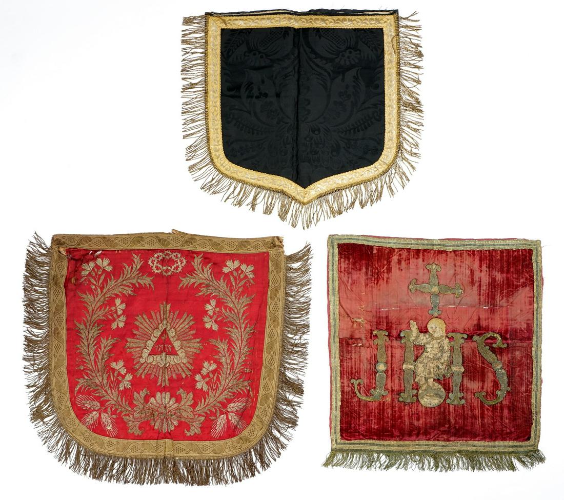 Three Antique Italian Metallic Fringed Textiles (1 of 17)
