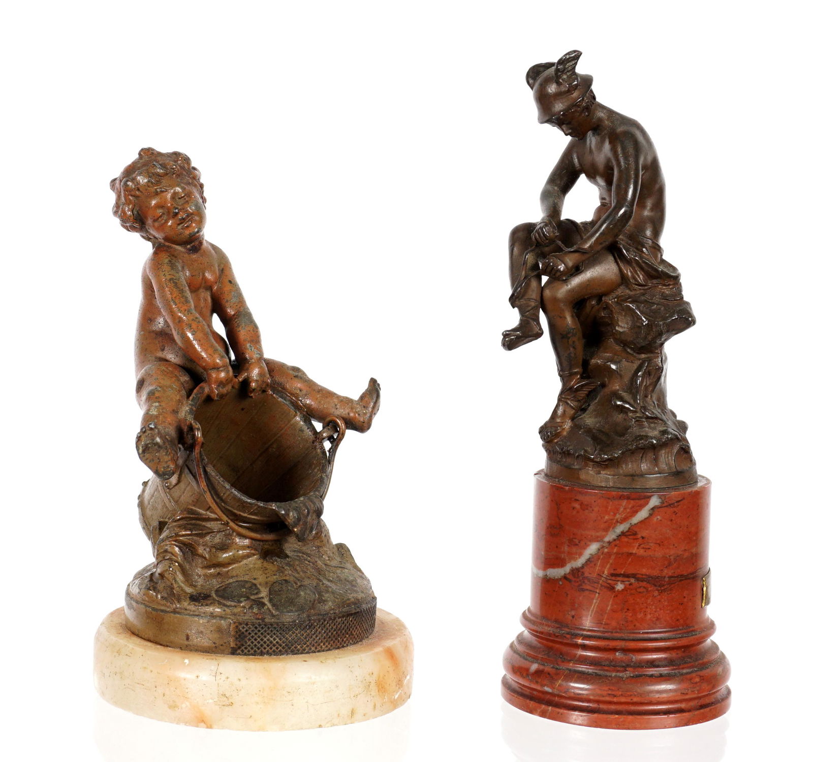 Two Patinated Spelter Mercury and Putti Figures (1 of 14)