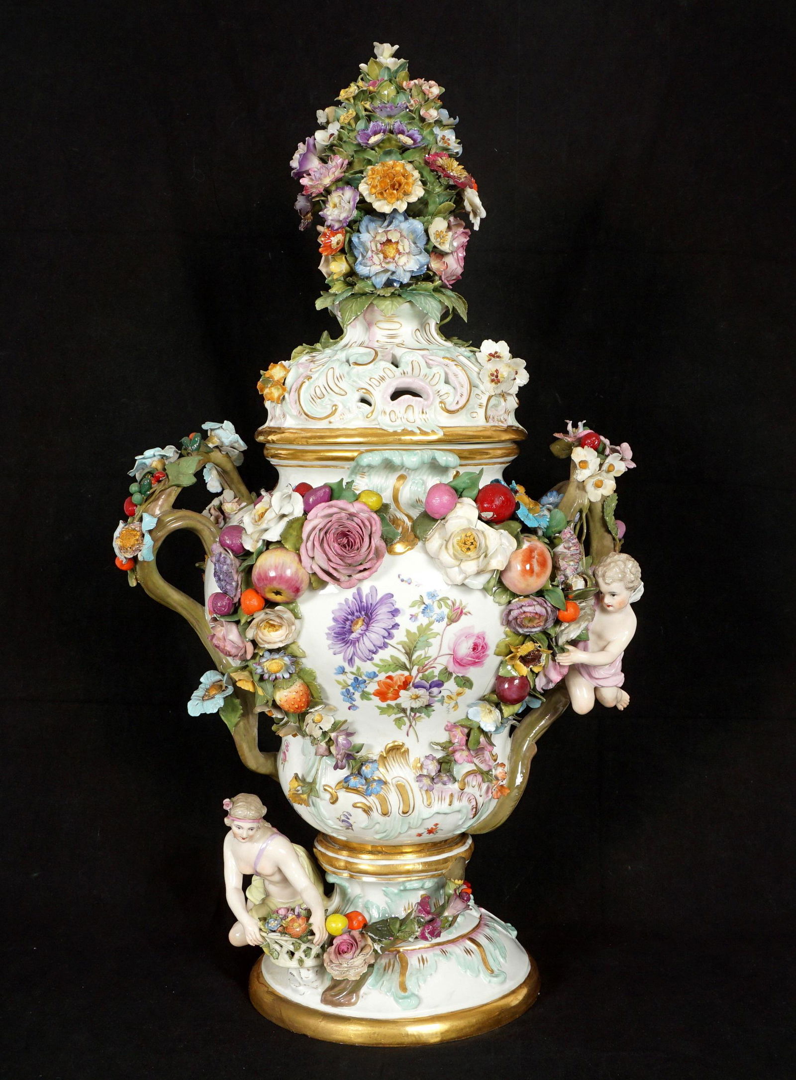 Large Meissen Style Porcelain Urn Centerpiece (1 of 20)