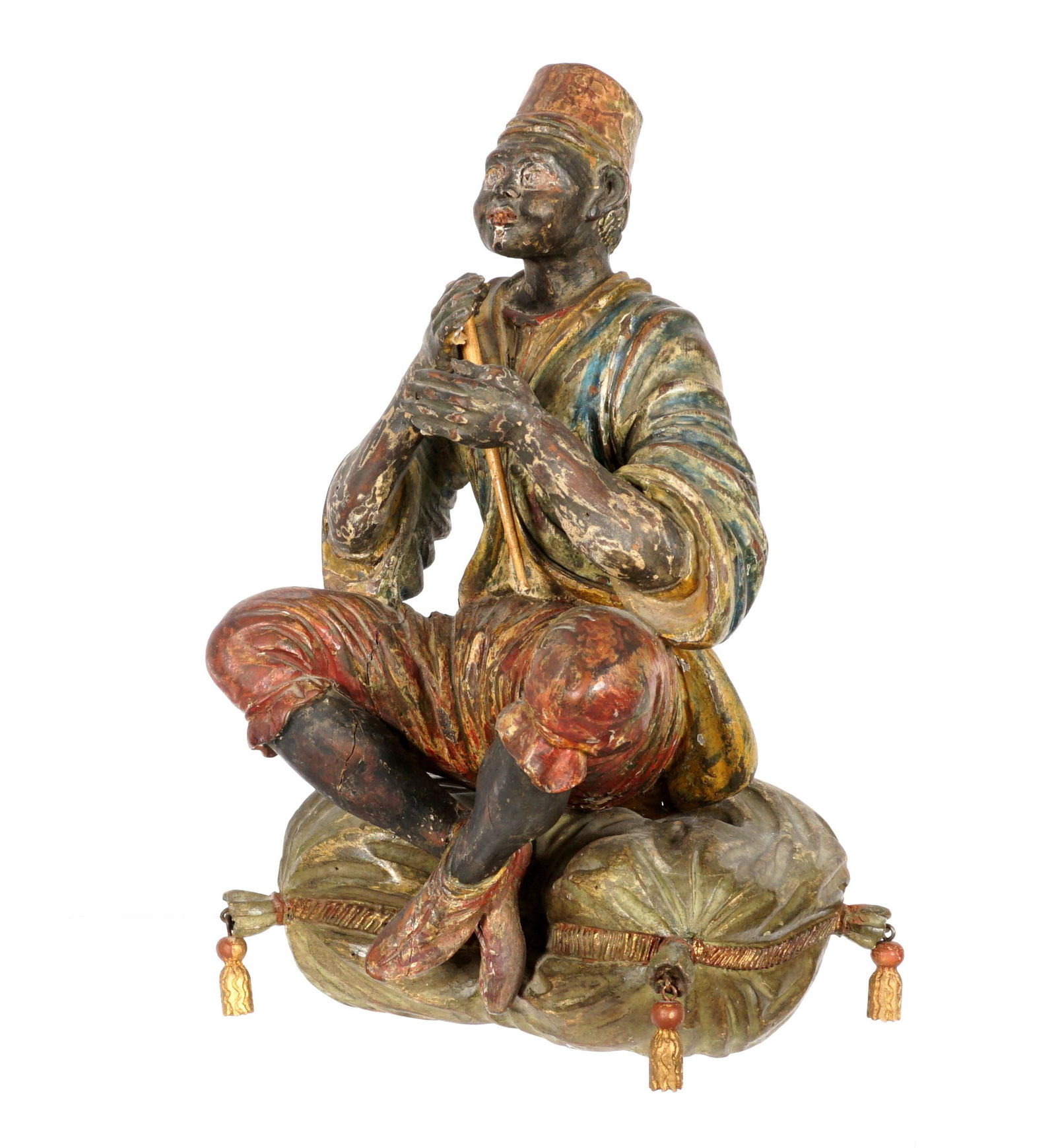 Continental Carved Polychrome Seated Blackamoor (1 of 10)
