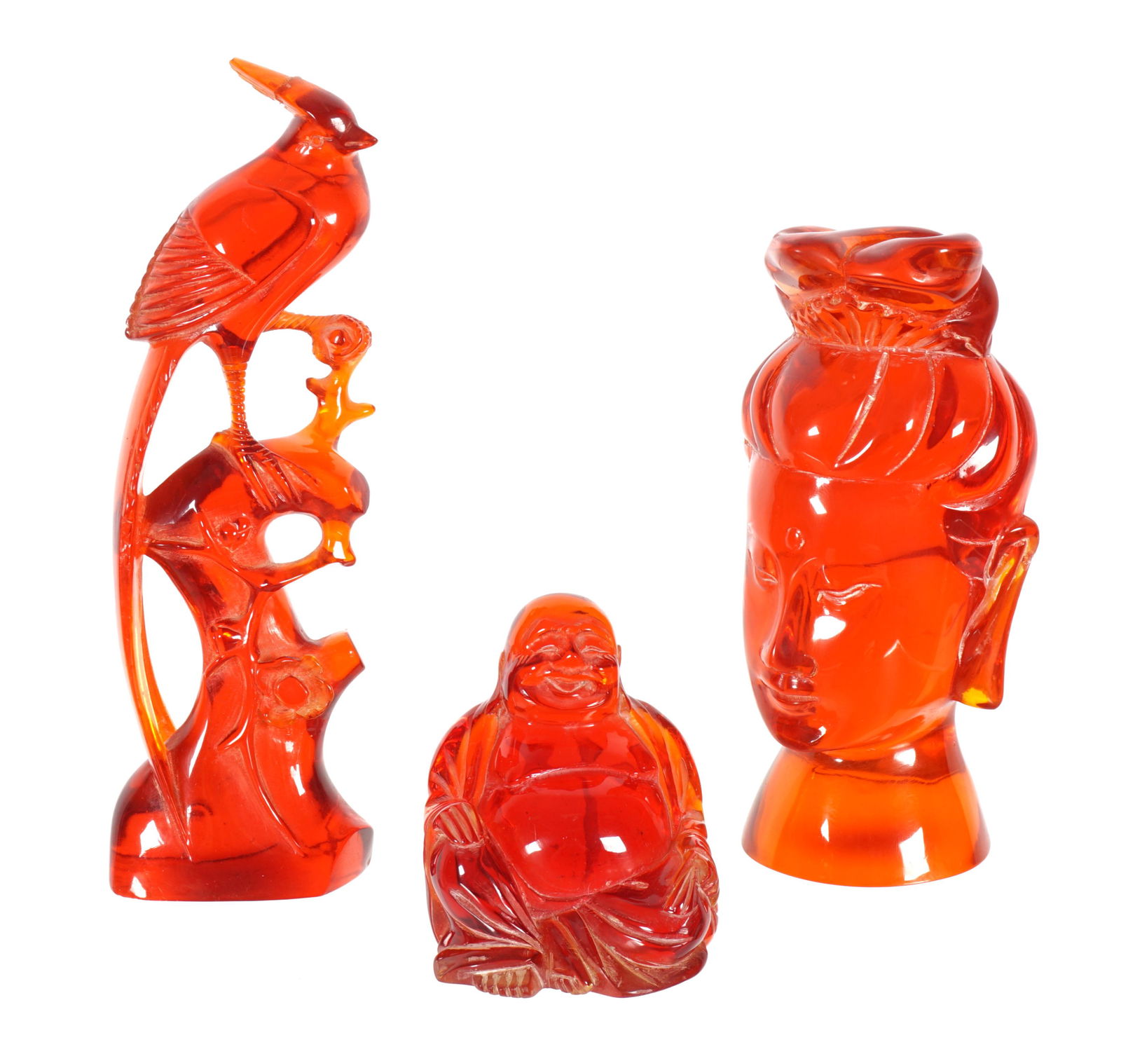 Three Chinese Carved Amber Figures (1 of 14)