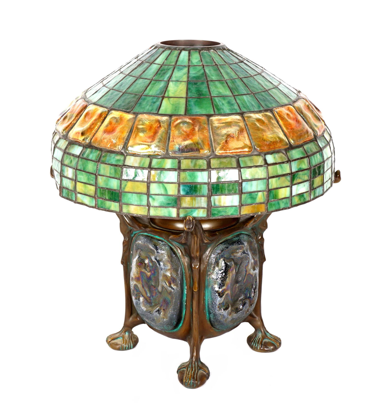 Tiffany Style Turtleback Leaded Glass Lamp (1 of 15)