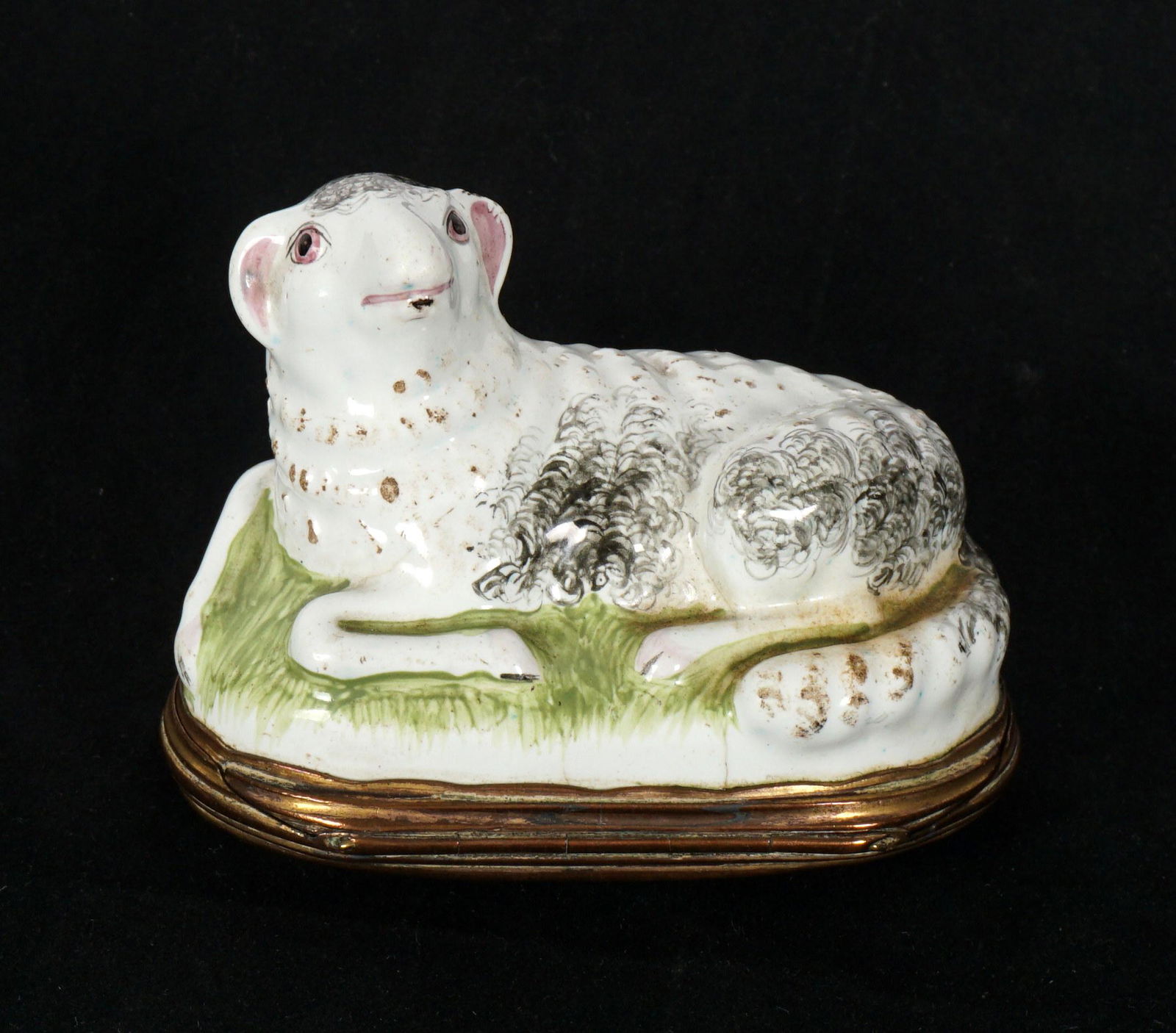 Antique Circa 1770 Bilston Enamel Lamb Snuff Box (1 of 10)